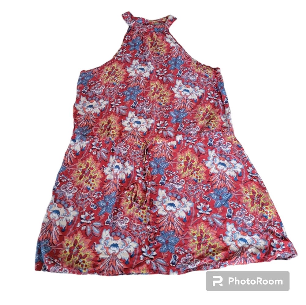 Don't Ask Why floral high neck sinch waist dress One size - fits like a Medium